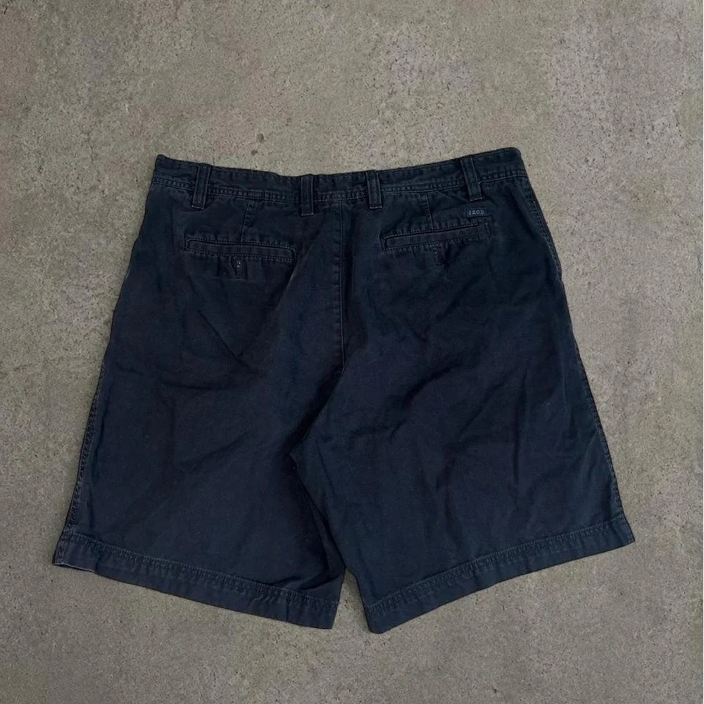 Vintage Izod Saltwater navy blue baggy cotton shorts